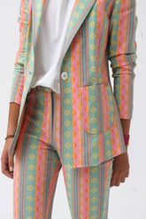 PRINTED PIQUE TIGHT TROUSERS